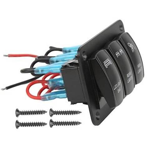 3'l� ON-OFF I��kl� Anahtar Switch Panel 12V-24V- K�rm�z�