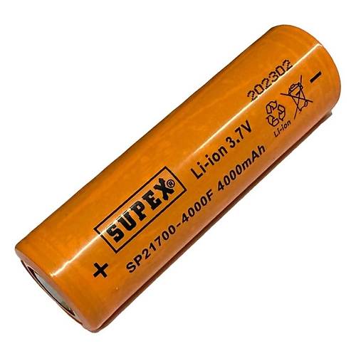 Supex 21700 3.7V 4000mAh Li-ion �arjl� Pil (Ba�s�z)