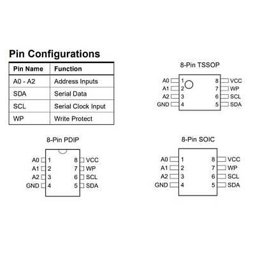 24C16 - DIP8 EEPROM Entegresi