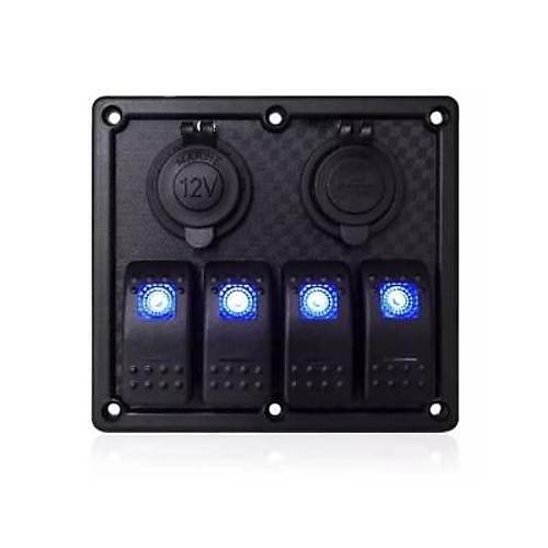 4'l� ON-OFF I��kl� Anahtar Switch Panel 2x5V USB ve �akmakl�k ��k��l�