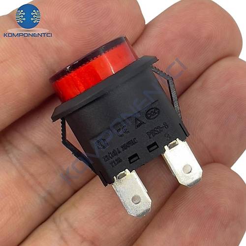 IC-180N Buton Plastik 22mm 12V 4P K�rm�z�