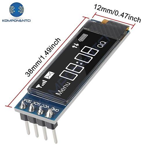 128x32 0.91 inch Oled Lcd Ekran SSD1306
