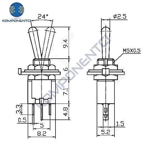 IC-137 Toggle Switch On-Off 5mm 3P SMTS-102