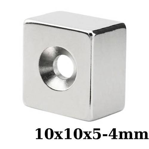 10x10x5-4mm Hav�a Delikli Neodyum G��l� M�knat�s - Neodim Magnet