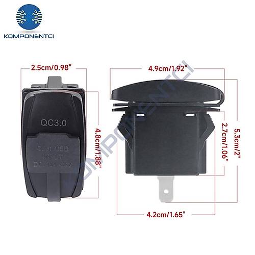 IC-266C-4 Marin Tip �kili USB 3.0 + Type-C �arj Soketi
