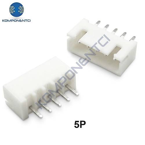 5 Pin JST-XH 2.54 D�z Tunik Konnekt�r Erkek