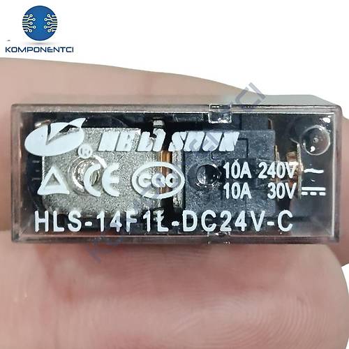 24V 10A Tek Kontak R�le - HLS-14F1L-DC24V-C