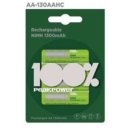 PeakPower 1300mAh 4'l� AA �arj Edilebilir Pil