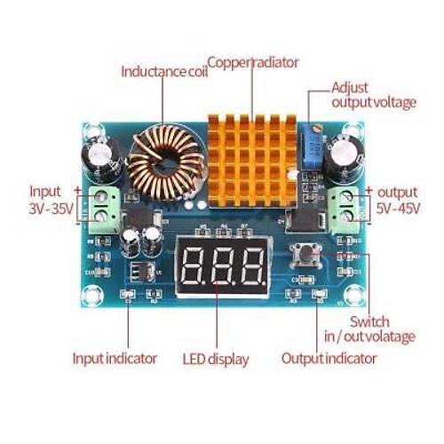 VHM-411 5A 100W Voltaj Y�kseltici Step Up Reg�lat�r Kart�