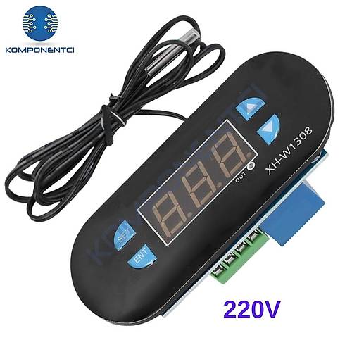 XH-W1308 220V R�le ��k��l� Dijital Termostat - S�cakl�k Kontrol Cihaz��