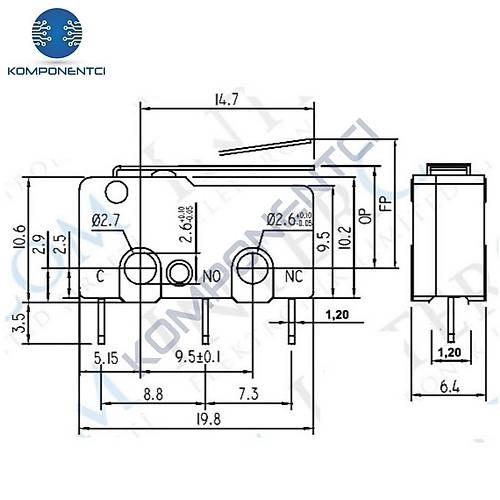 IC-166 Paletli Micro Switch ��ne ( PCB ) Bacak