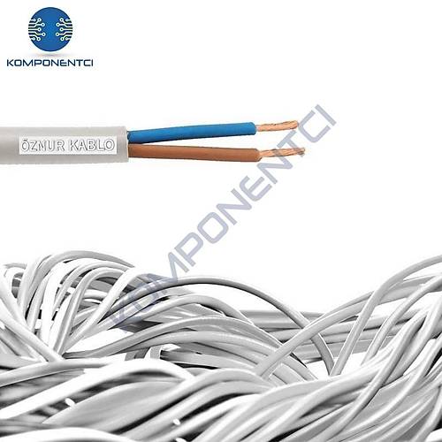 �znur 2x1,5 TTR Kablo Beyaz H05VV-F 1mt