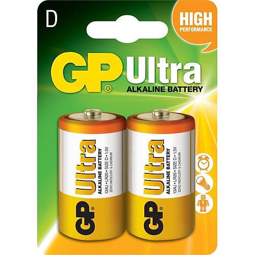 GP GP13AU LR20 Ultra Alkalin 2'li Pil
