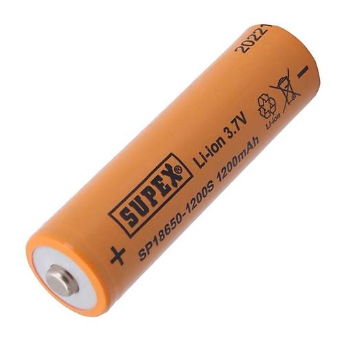 Supex 18650 3.7V 1200mAh Li-ion Pil (Ba�l�)