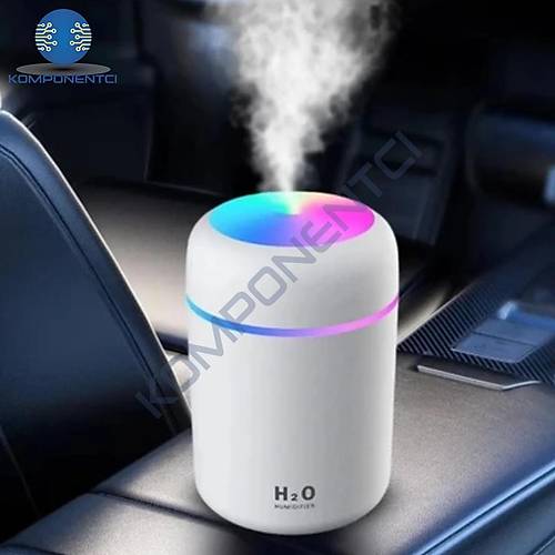 Divex�Renkli Led I��kl� Hava Nemlendirici USB Colorful Humidifier Beyaz H-17