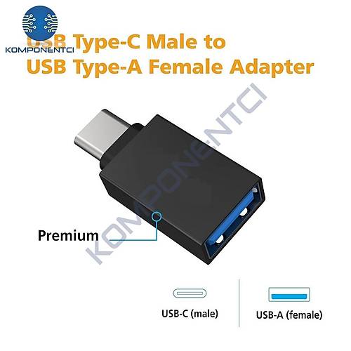 Divex Type-C Erkek USB3.0 Di�i Adapt�r �evirici Siyah DO-182