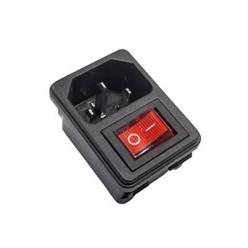 DB-14 Erkek Power Soketi K�rm�z� I��kl� Anahtarl�