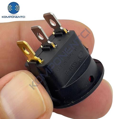 IC-131 Yuvarlak Ikl Anahtar On-Off 3P Krmz