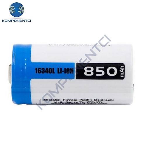 Orion 16340 3.7V 850 Mah Pil CR123A Lityum arjl Pil