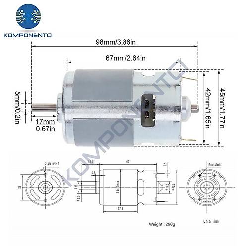 RS775 Dc Motor 24V 3000Rpm