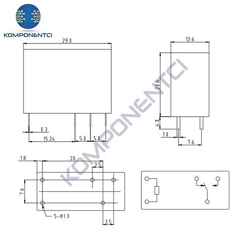 24V 10A Tek Kontak R�le - HLS-14F1L-DC24V-C