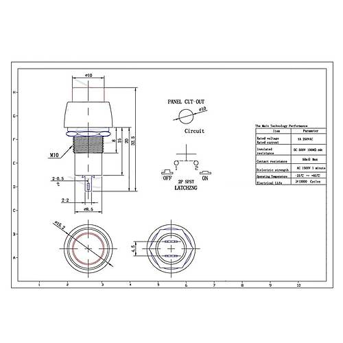 IC-190 Siyah Buton Yuvarlak Plastik Kalcl 10mm