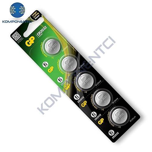 GP CR2032 3V Lityum Pil 5'li Paket