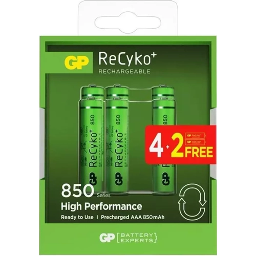 GP Recyko 850 Serisi AAA �arjl� Pil 4+2
