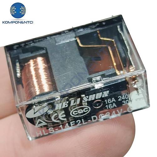 24V 16A Tek Kontak R�le - HLS-14F2L-DC24V-C
