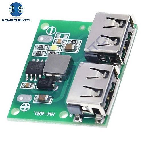 �ift USB ��k��� 9V 12V 24V TO 5V 3A DC-DC Step Down �arj Mod�l�