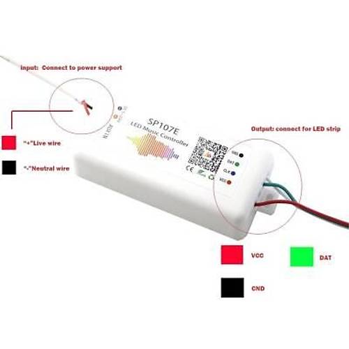SP107E Bluetooth Ws2812 Adreslenebilir Led Kontrol Kartı | Komponentci