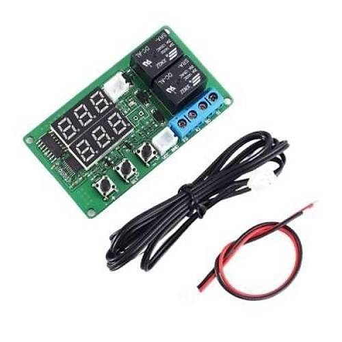 24V 2 Kanal R�le ��k��l� Dijital Termostat - K�rm�z�/Mavi