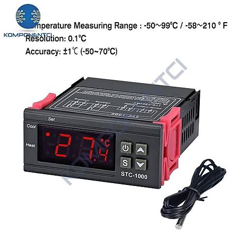 STC-1000 12V DC LCD Ekranl� Problu Termostat Dijital S�cakl�k Kontrol Cihaz�