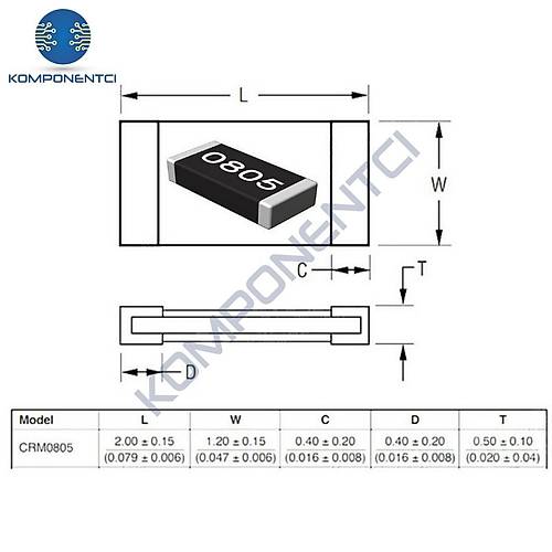 12K 805 1/8 SMD Diren 100 Adet