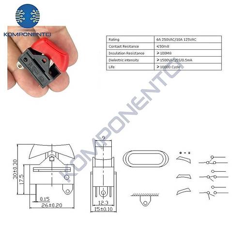 IC-209 Sa Kurutma Makinas Dmesi Anahtar 3P 0-1-2 Krmz