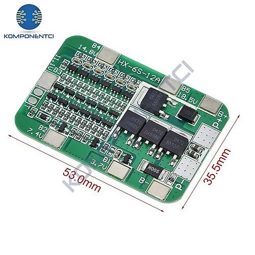 6S 15A BMS 18650 Lityum Pil �arj Koruma Devresi