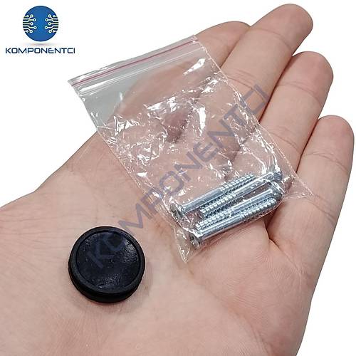 HJ9 22mm Buton�Kutusu Gri-Siyah Tekli