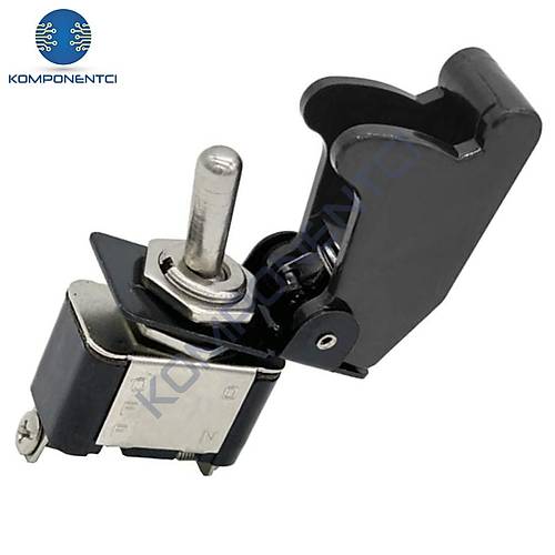 IC-161B Toggle Switch Emniyet Kapa�� 12mm �ap Siyah