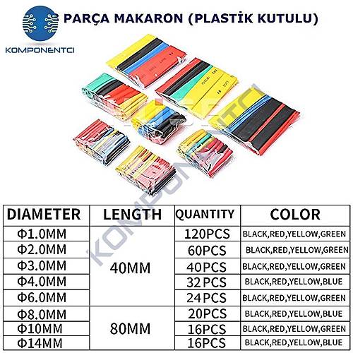 Is� ile Daralan Makaron Kablo Yal�t�m Seti Shrink Boru 328 Par�a Kutulu