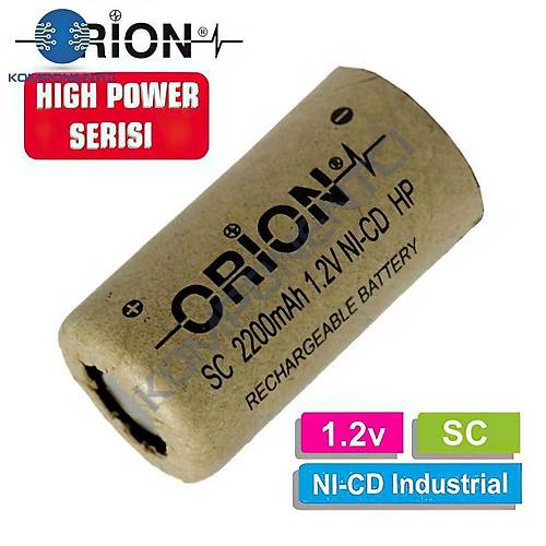 Orion 1.2V Ni-Cd SC 2200mAh �arj Edilebilir Pil - HP