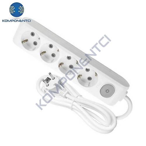 Viko Multi-Let D�rtl� Grup Priz Anahtarl� Toprakl� Kablolu �ocuk Korumal� 2 Mt