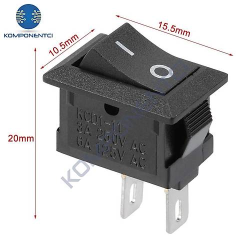 IC-125B Mini Dikdrtgen Iksz On-Off Anahtar 2 Pin