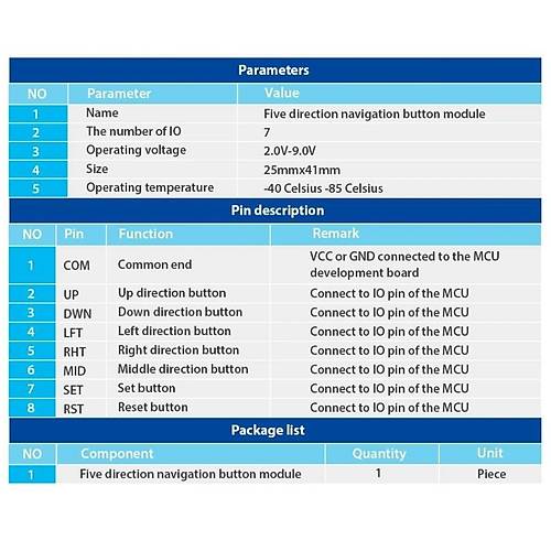 5 Y�nl� Navigasyon Joystick Mod�l� - 5D Joystick Module