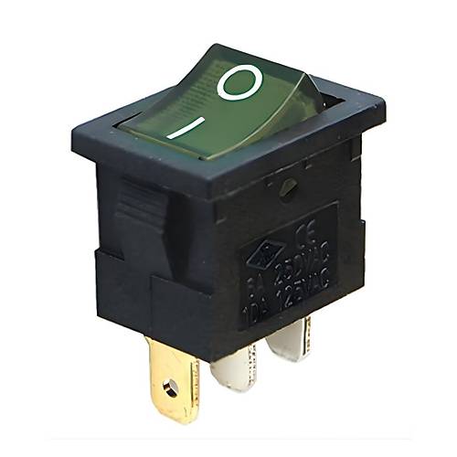 IC-118 Mini I��kl� Anahtar 3P Siyah Kasa Ye�il
