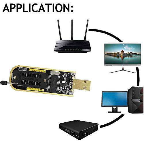 CH341A 24 25 Serisi EEPROM Flash BIOS USB Programlay�c� + SOIC8 Test Klipsi