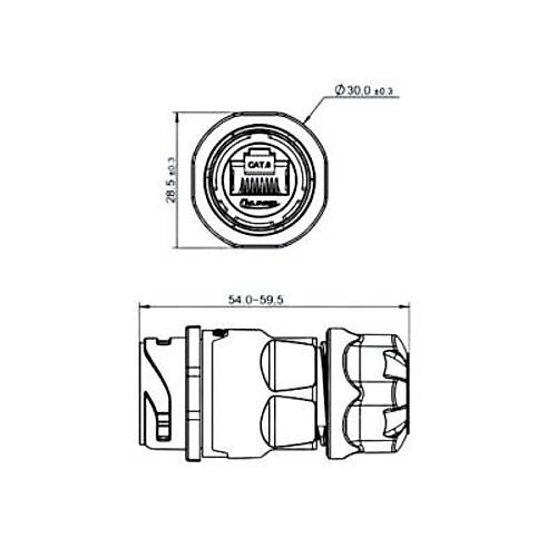 YM-20-J/RJ45/213/PP-42-001 Su Ge�irmez Ethernet Konnekt�r� - Di�i