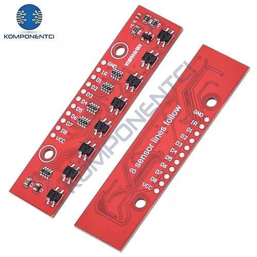 QTR-8A 8 li Kızılötesi Sensör Modülü | Komponentci
