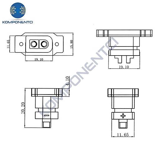 Amass XT60E-F Panel Tipi Di�i Konnekt�r - XT60