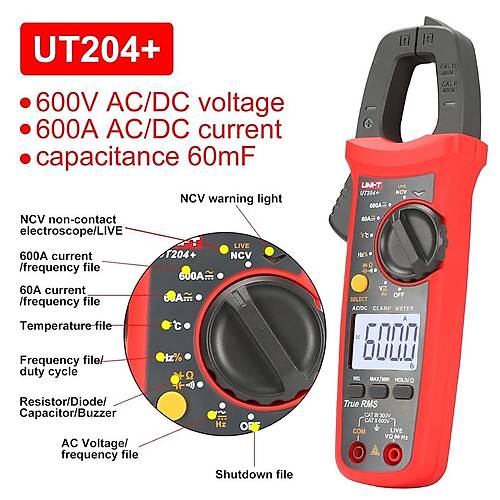UNI-T UT204+ Ac/Dc 600A True Rms Dijital Pensampermetre