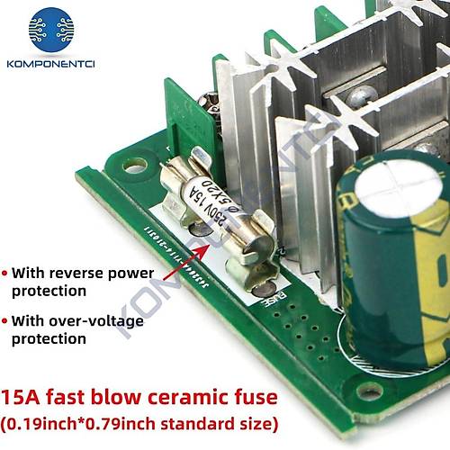 15A 6-90V PWM DC Motor S�r�c� Motor H�z Kontrol Mod�l�